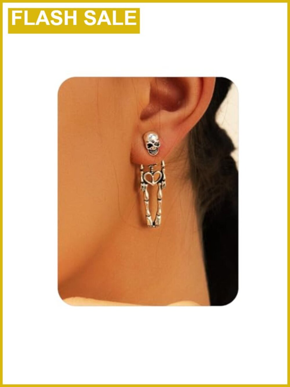 Skull Dangle Earrings Alloy Halloween Party Jewelry